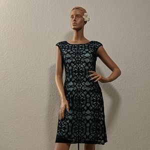 Covington Lace Overlay Sleeveless Sheath Dress